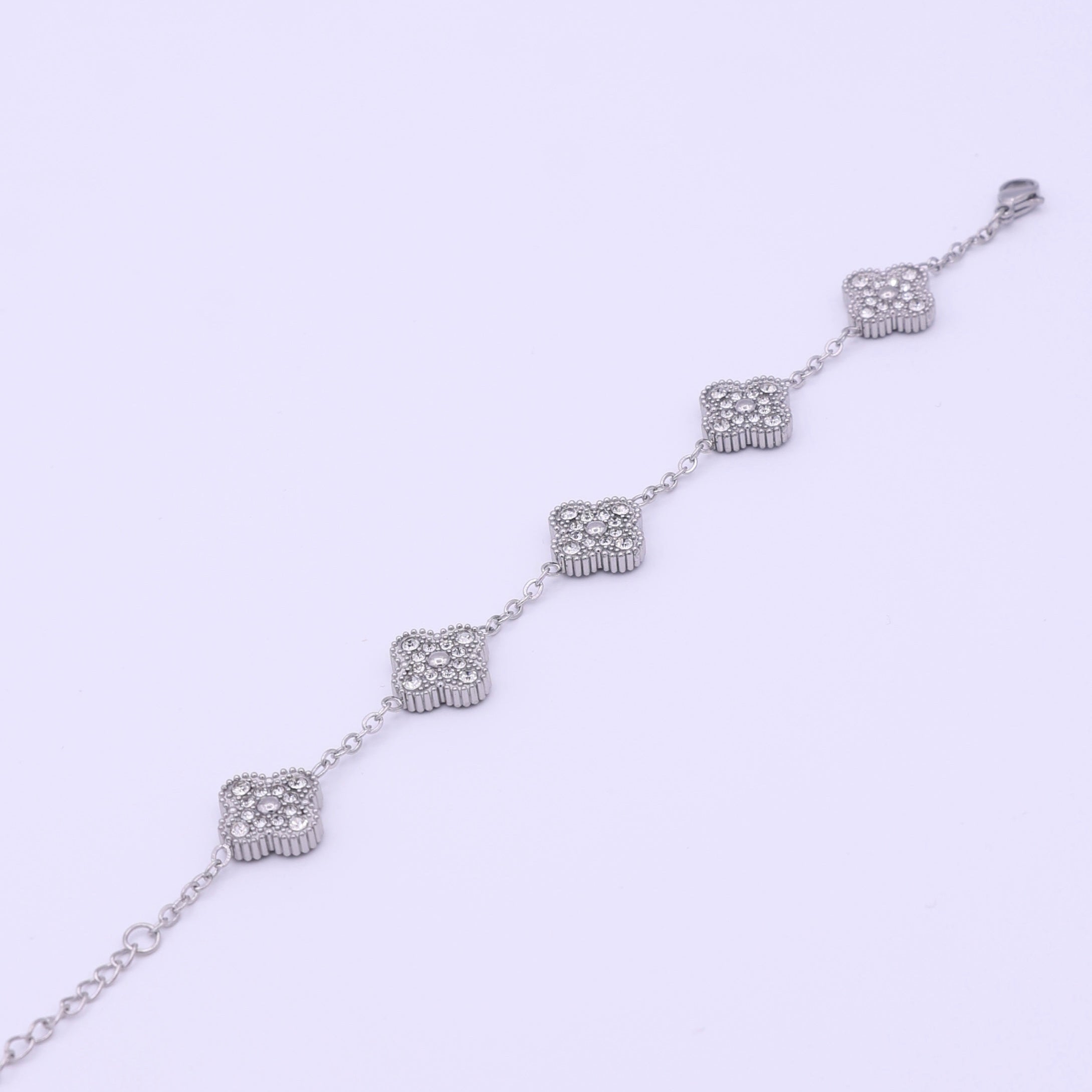 CLOVER CHARM BRACELET - SILVER