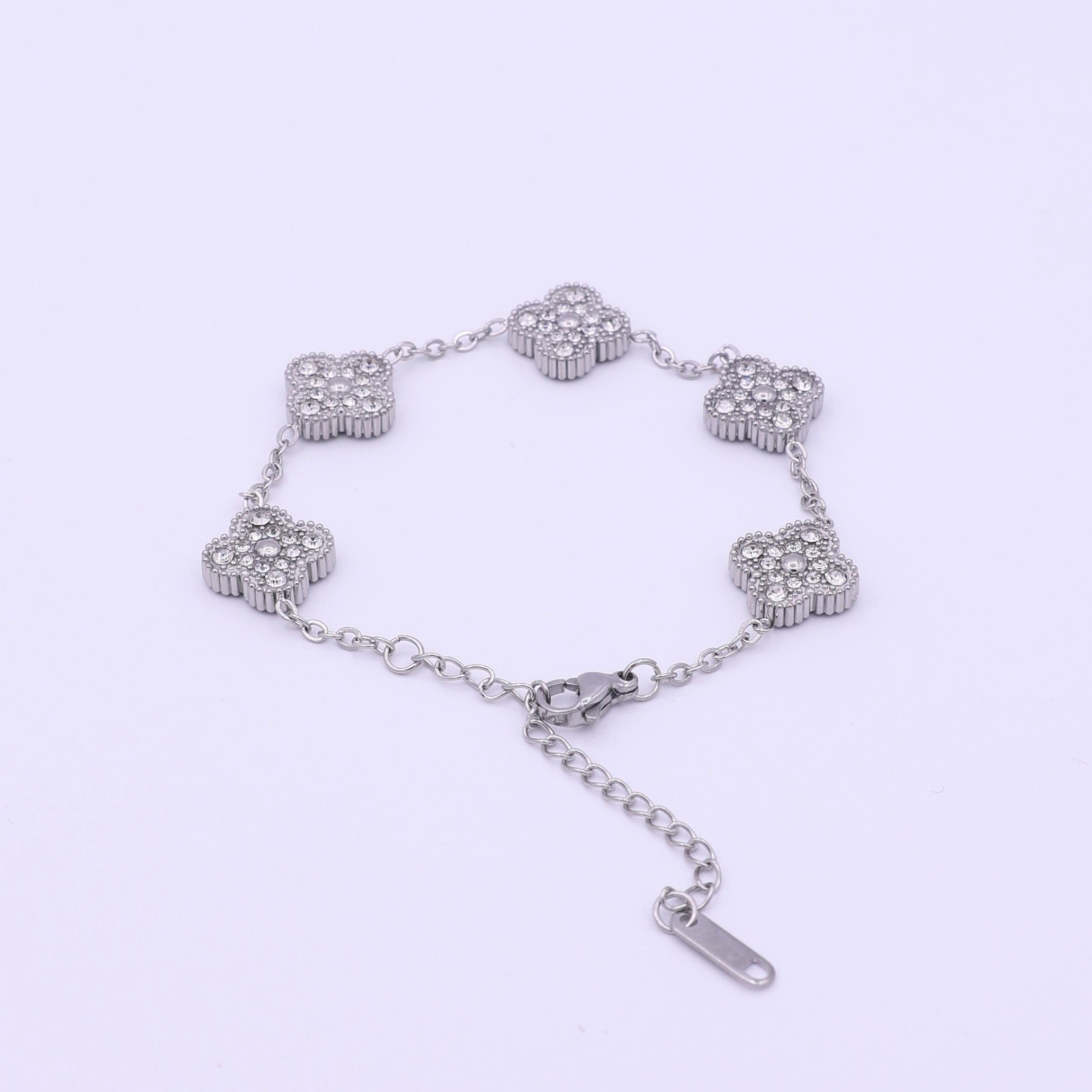 CLOVER CHARM BRACELET - SILVER